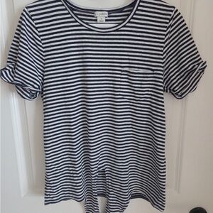 J. Crew Navy and White Striped Tee